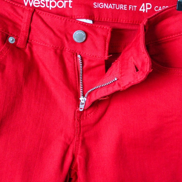 Westport Petite Red Midrise Capri NWT - Picture 4 of 6
